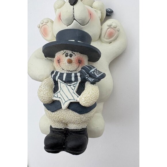 Vintage Polar Bears with Snowman Christmas Figurine Piggy Back Ride - Picture 7 of 8